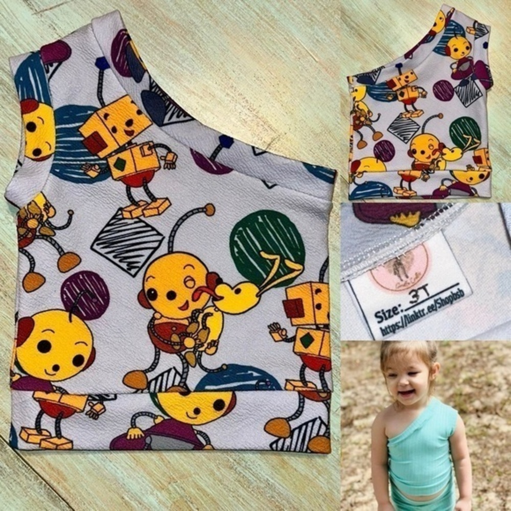 Rolie Polie Olie 90s cartoon Charlotte Single Shoulder Top size 3T new
